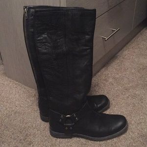 Frye Black Boots with Silver Trim